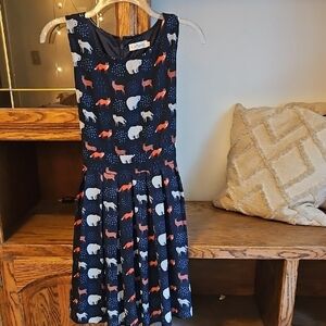 Stylish Navy Animal Print Midi Dress